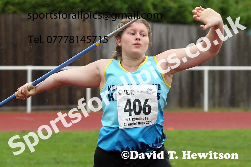 Women and Girls javelin, 2021 North Eastern Track and Field Champs., Middesbrough. Photo: David T. Hewitson/Sports for All Pics